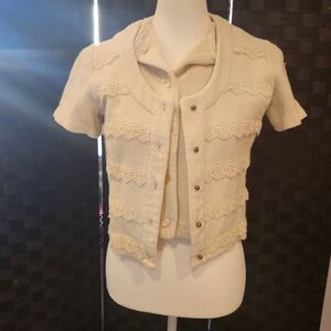 Chic Cream Lace Cardigan